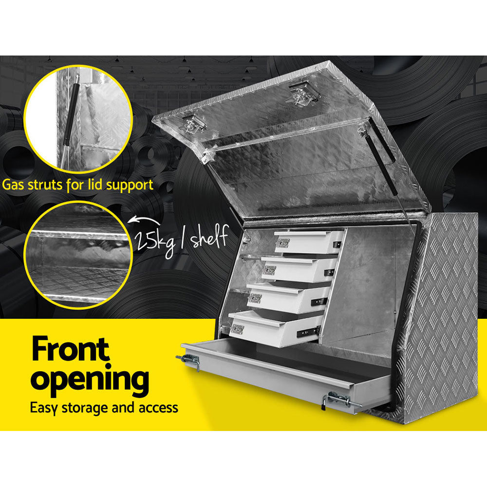 Tool Boxes: Giantz Aluminium Ute Tool Box Drawers Storage Truck Trailer Lock