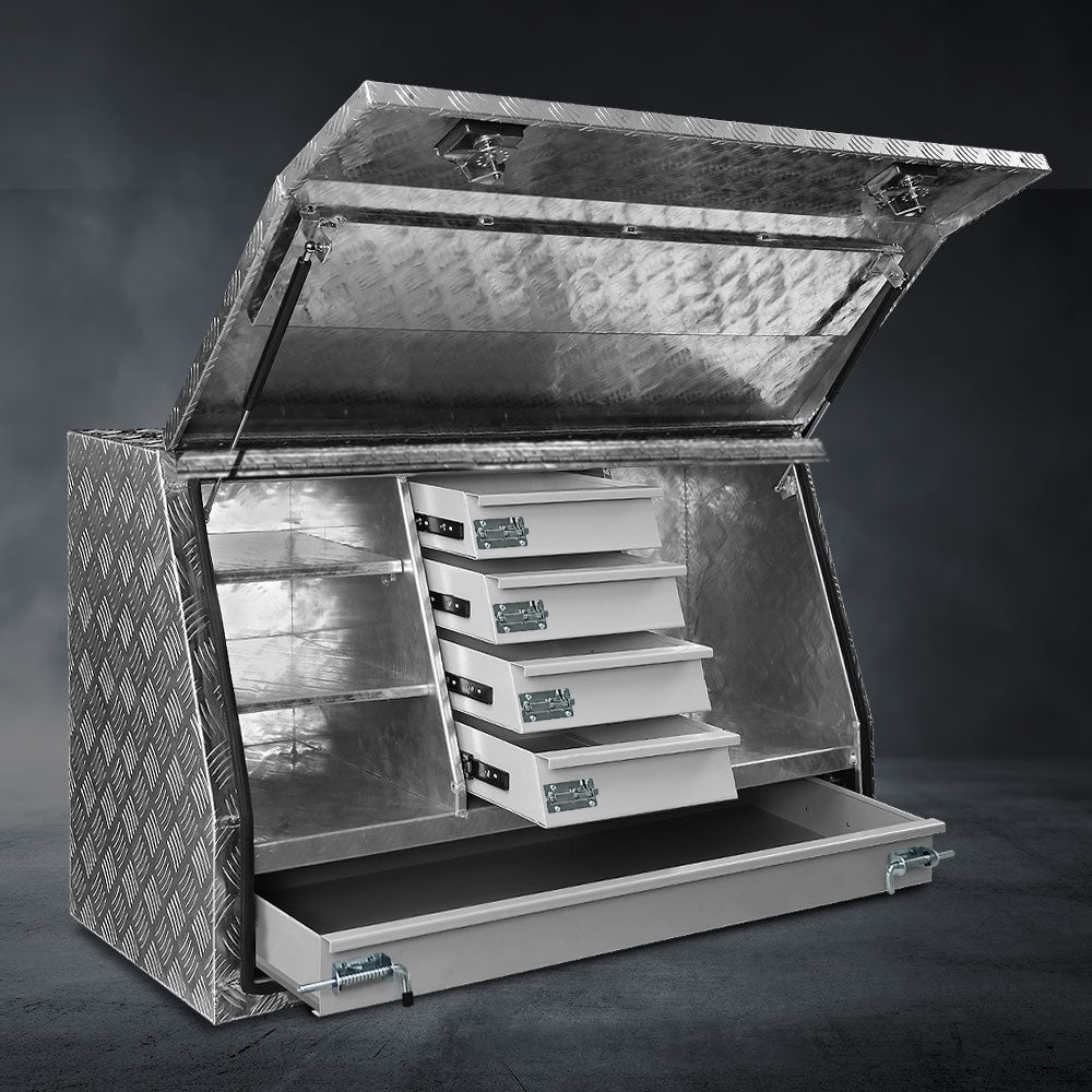 Tool Boxes: Giantz Aluminium Ute Tool Box Drawers Storage Truck Trailer Lock