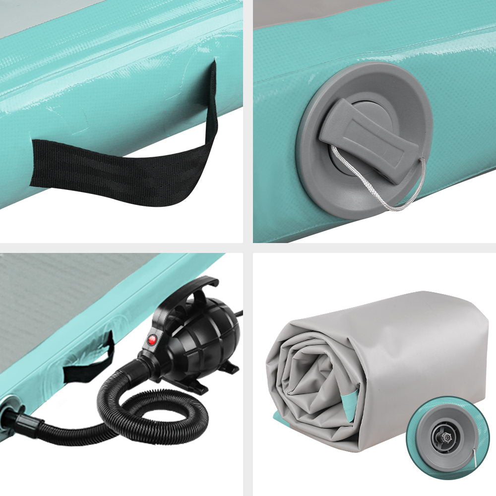 Gymnastics: Everfit GoFun 3X1M Inflatable Air Track Mat with Pump Tumbling Gymnastics Green