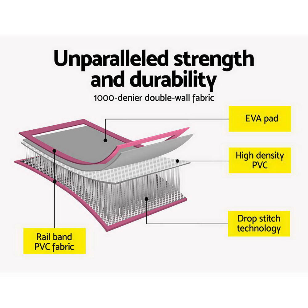 Gymnastics: Everfit GoFun 3X1M Inflatable Air Track Mat with Pump Tumbling Gymnastics Pink