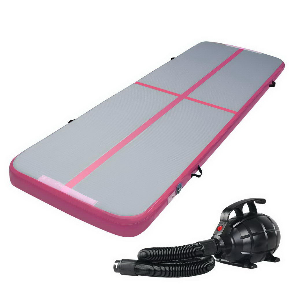 Gymnastics: Everfit GoFun 3X1M Inflatable Air Track Mat with Pump Tumbling Gymnastics Pink