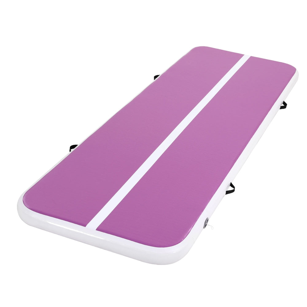 Gymnastics: Everfit 3M Air Track Gymnastics Tumbling Exercise Yoga Mat W/ Pump Inflatable Purple