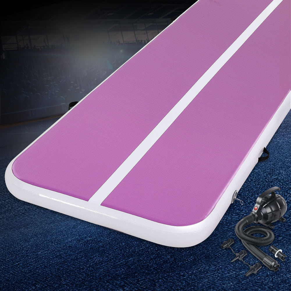 Gymnastics: Everfit 3M Air Track Gymnastics Tumbling Exercise Yoga Mat W/ Pump Inflatable Purple