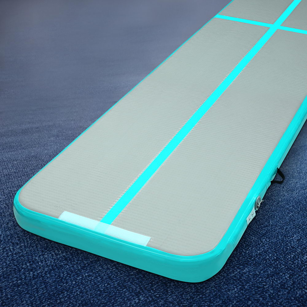 Gymnastics: Everfit GoFun 4X1M Inflatable Air Track Mat Tumbling Floor Home Gymnastics Green