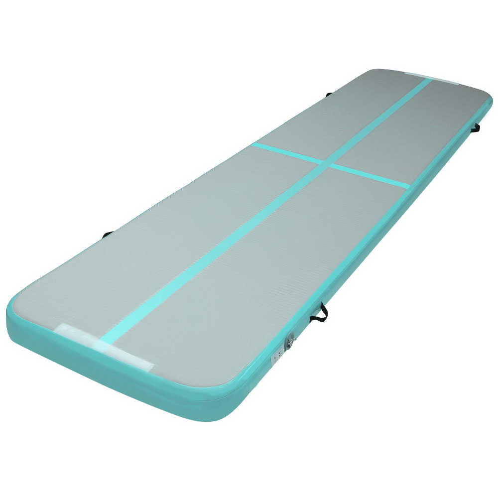 Gymnastics: Everfit GoFun 4X1M Inflatable Air Track Mat Tumbling Floor Home Gymnastics Green