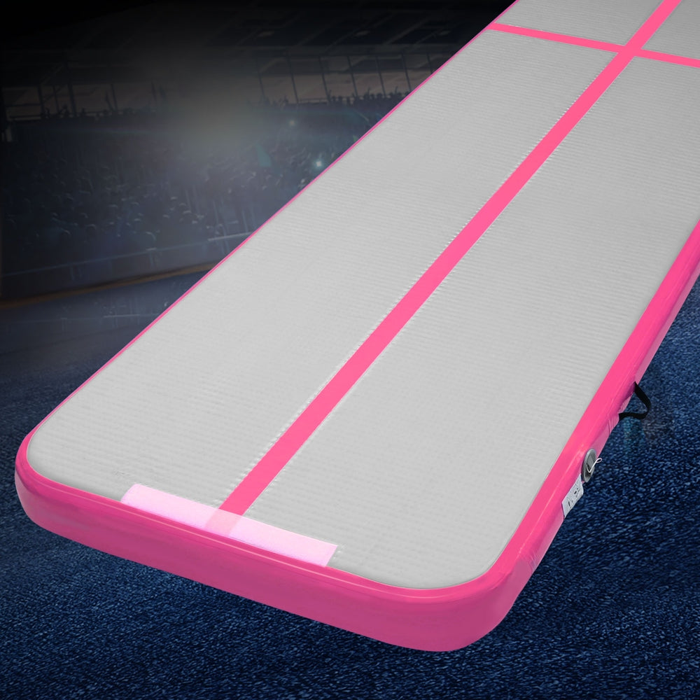 Gymnastics: Everfit 4M Air Track Gymnastics Tumbling Exercise Cheerleading Mat Inflatable Pink