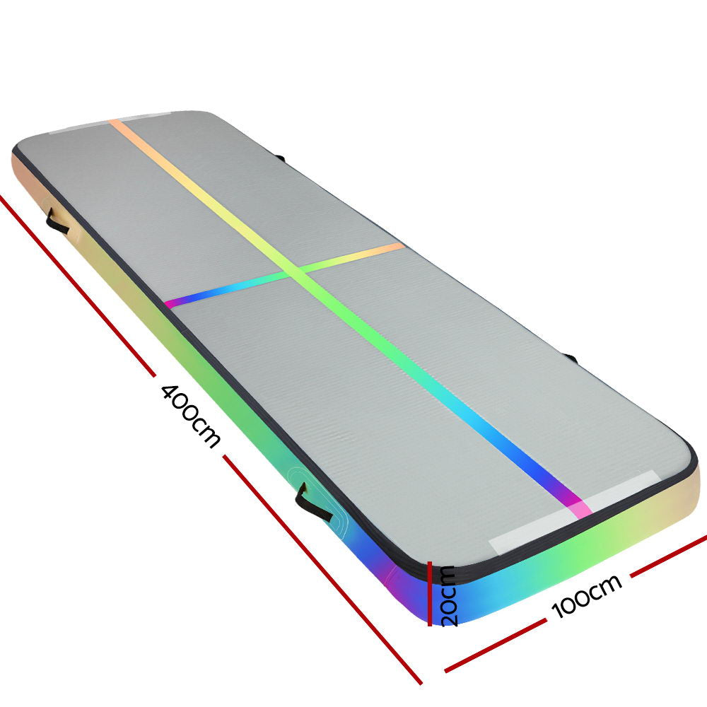 Gymnastics: Everfit 4X1X0.2M Air Track Inflatable Tumbling Mat Gymnastics Yoga Mat