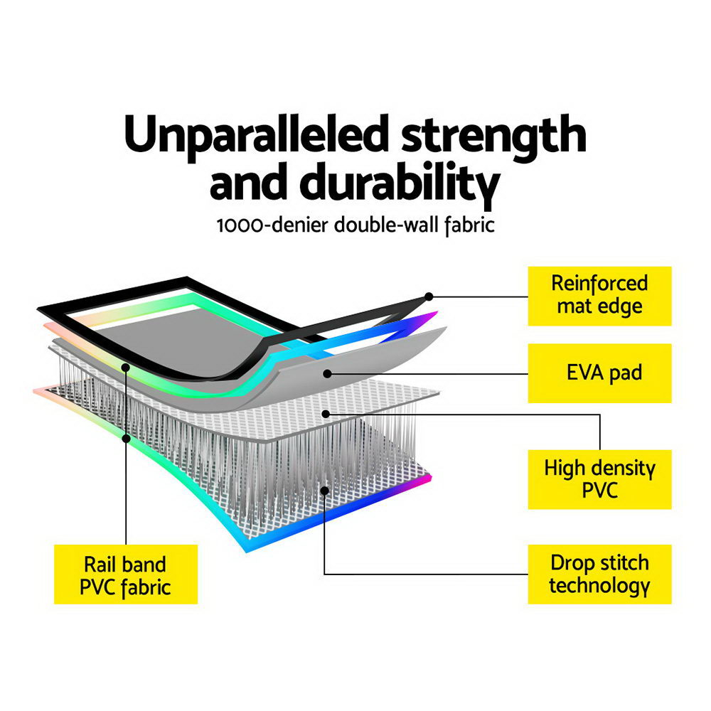 Gymnastics: Everfit 4M Air Track Gymnastics Tumbling Exercise Mat Inflatable Mats 20CM Thick + Pump