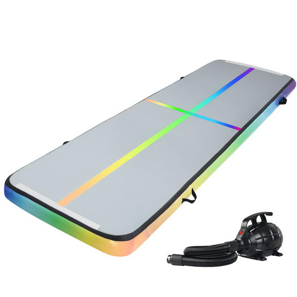 Gymnastics: Everfit 4M Air Track Gymnastics Tumbling Exercise Mat Inflatable Mats 20CM Thick + Pump