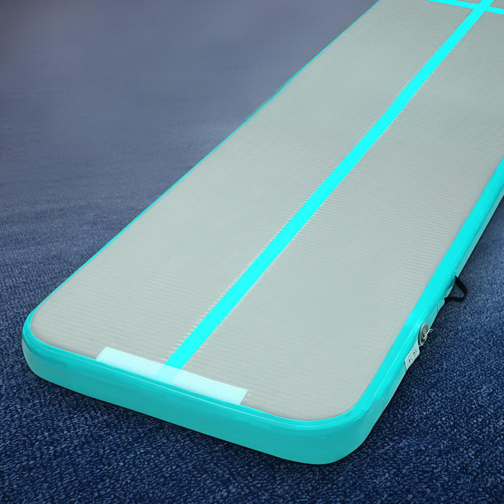 Gymnastics: Everfit GoFun 5X1M Inflatable Air Track Mat Tumbling Floor Home Gymnastics Green
