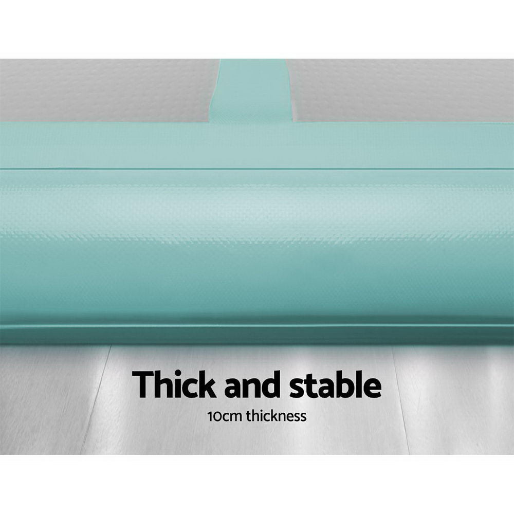 Gymnastics: Everfit GoFun 5X1M Inflatable Air Track Mat Tumbling Floor Home Gymnastics Green