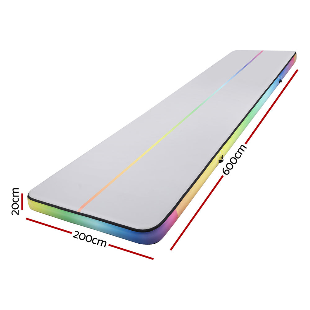 Gymnastics: Everfit 6M Air Track Mat Inflatable Gymnastics Tumbling Mat Colourful
