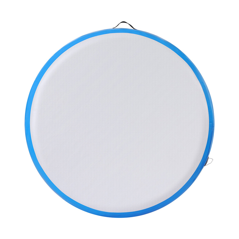 Gymnastics: Everfit 1m Air Track Spot Inflatable Gymnastics Tumbling Mat Round Blue