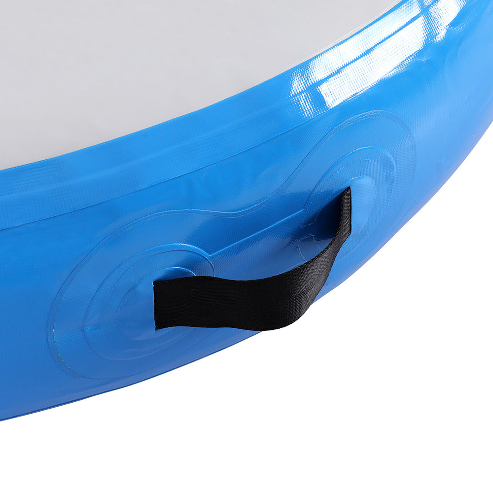 Gymnastics: Everfit 1m Air Track Spot Inflatable Gymnastics Tumbling Mat Round Blue