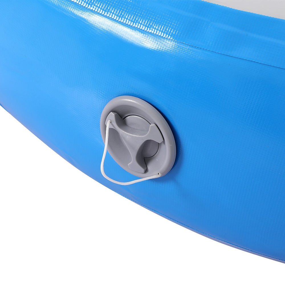 Gymnastics: Everfit 1m Air Track Spot Inflatable Gymnastics Tumbling Mat Round Blue