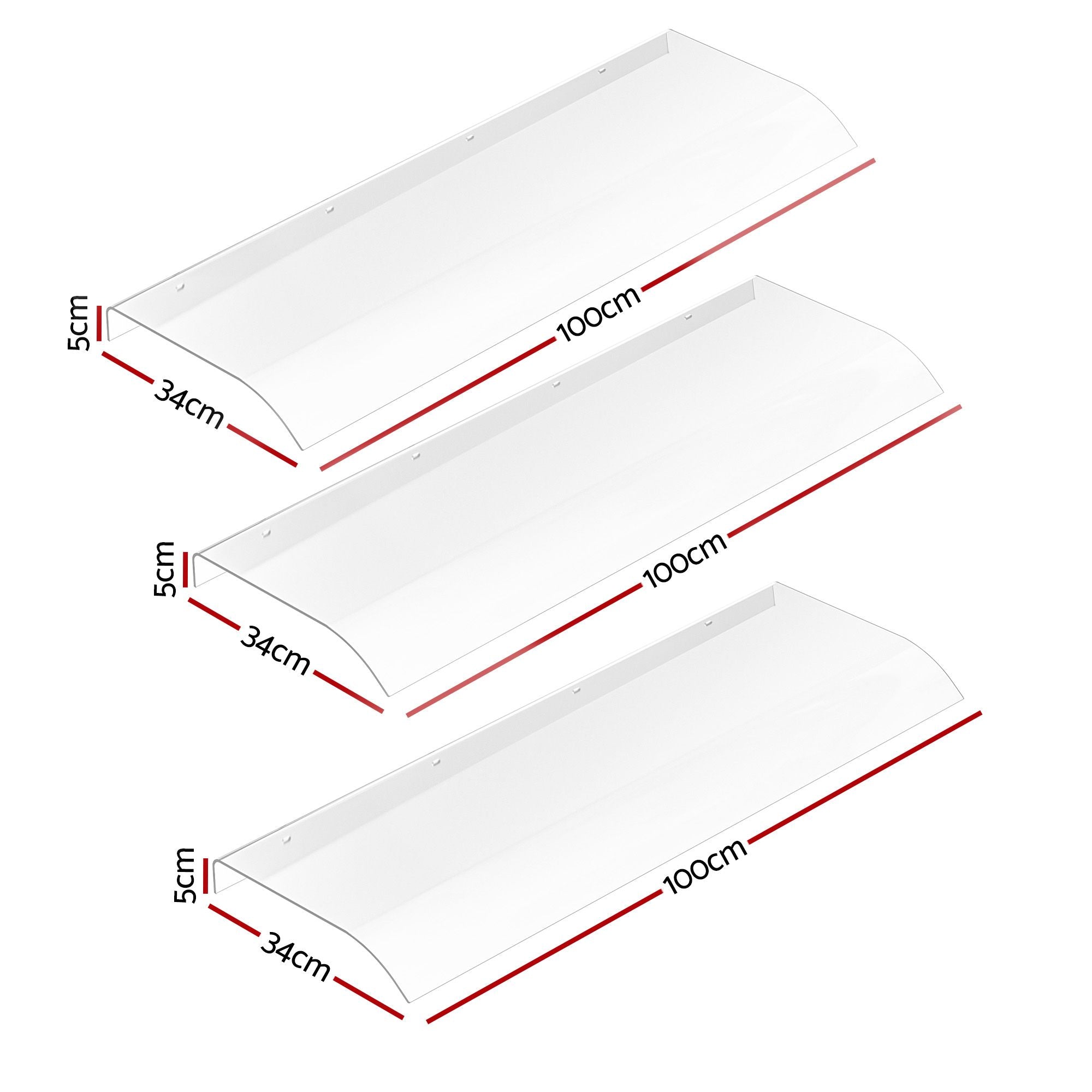 Instahut Window Door Awning 0.4mx3m Transparent