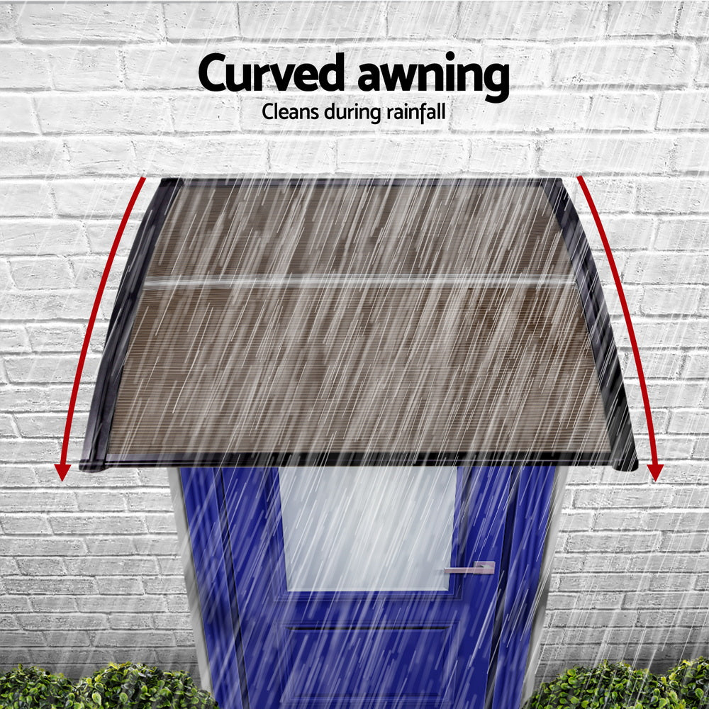 Awnings: Instahut Window Door Awning 0.8mx1m Brown