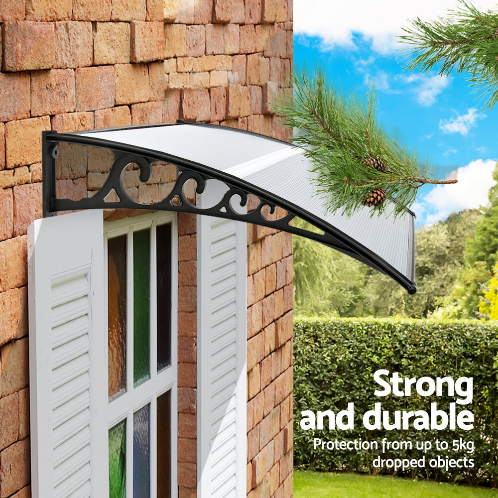Awnings: Instahut Window Door Awning 0.8mx1m Transparent