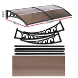 Instahut Window Door Awning 0.8mx2m Brown