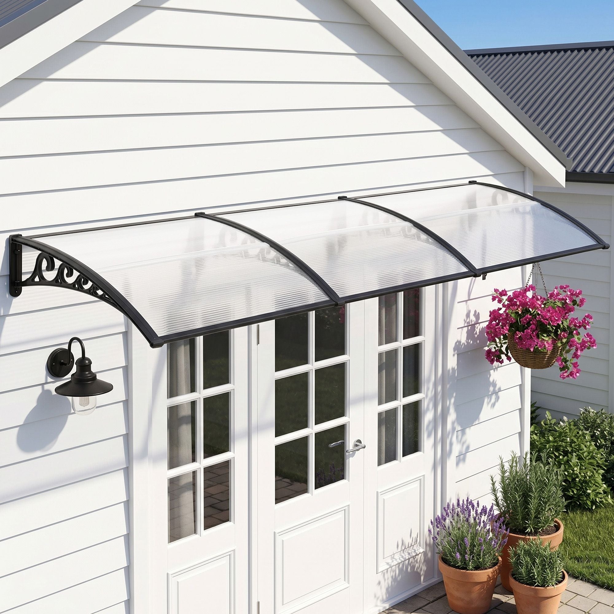 Instahut Window Door Awning 0.8mx3m Transparent