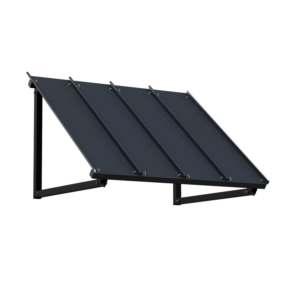 Awnings: Instahut Window Door Awning Canopy 1mx1.2m Black Metal Frame