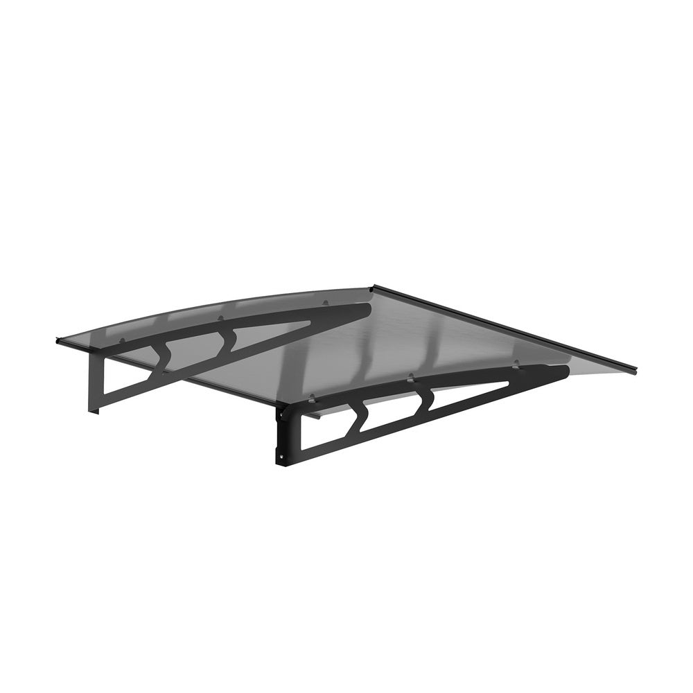 Awnings: Instahut Window Door Awning Canopy 1mx1m Grey Solid Sheet Metal Frame