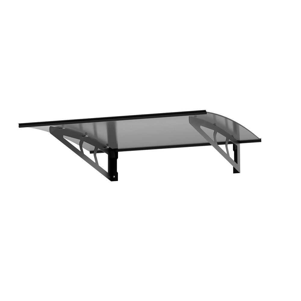 Awnings: Instahut Window Door Awning Canopy 1mx1m Grey Solid Sheet Metal Frame