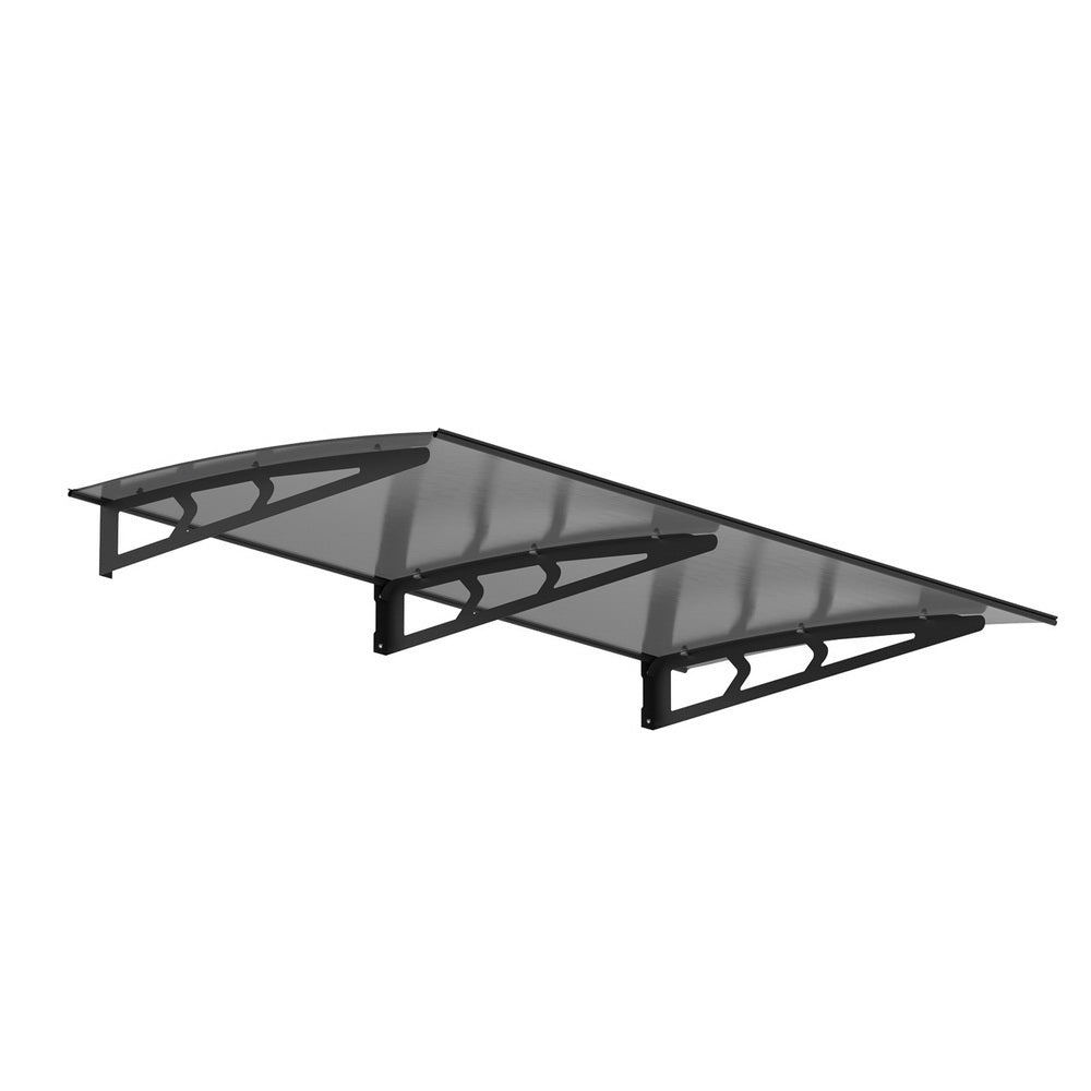 Awnings: Instahut Window Door Awning Canopy 1mx2m Grey Solid Sheet Metal Frame