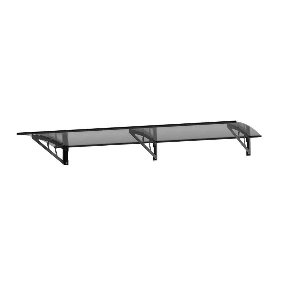 Awnings: Instahut Window Door Awning Canopy 1mx2m Grey Solid Sheet Metal Frame