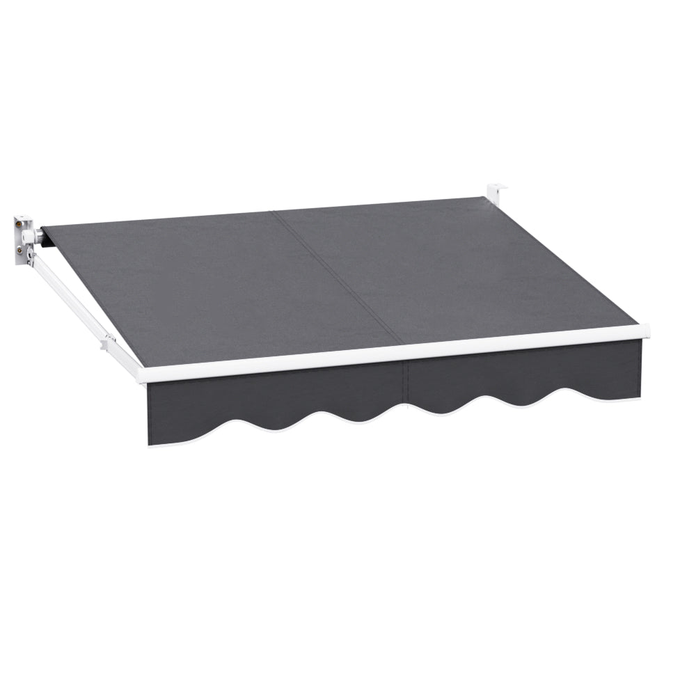 Awnings: Instahut Retractable Folding Arm Awning Manual Sunshade 2Mx1.5M Grey