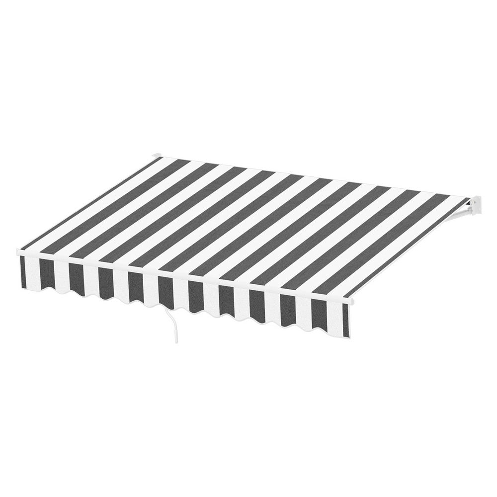 Awnings: Instahut Retractable Folding Arm Awning Manual Sunshade 2.5Mx2M Grey White