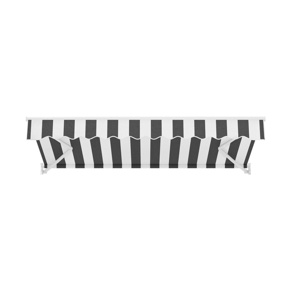 Awnings: Instahut Retractable Folding Arm Awning Manual Sunshade 2.5Mx2M Grey White