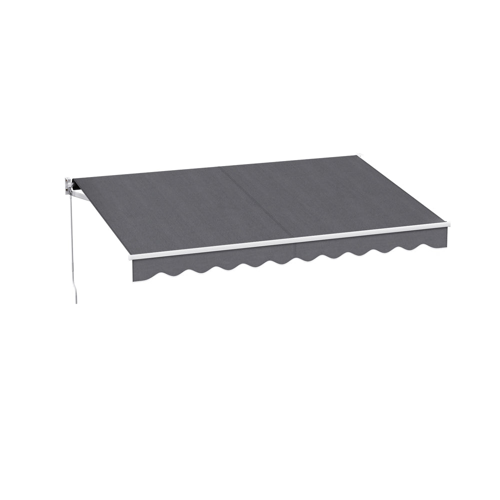 Awnings: Instahut Retractable Folding Arm Awning Manual Sunshade 3M X 2M Grey