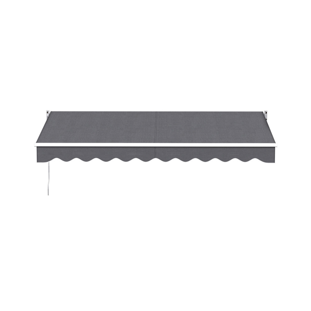 Awnings: Instahut Retractable Folding Arm Awning Manual Sunshade 3M X 2M Grey