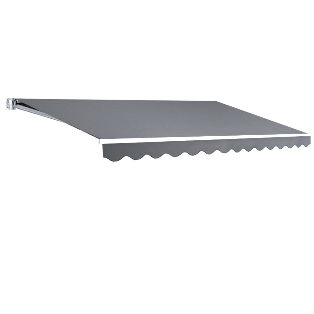 Awnings: Instahut Retractable Folding Arm Awning Manual Sunshade 3Mx2.5M Pearl Grey
