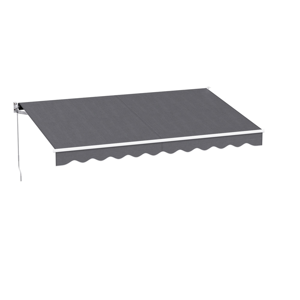 Awnings: Instahut Retractable Folding Arm Awning Manual Sunshade 3.5M X 2.5M Grey