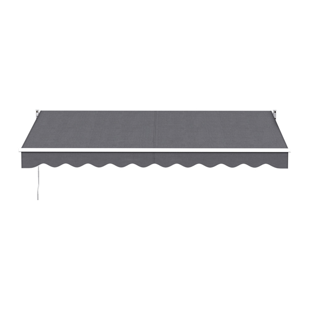 Awnings: Instahut Retractable Folding Arm Awning Manual Sunshade 3.5M X 2.5M Grey