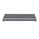 Instahut Retractable Folding Arm Awning Manual Sunshade 3.5M X 2.5M Grey
