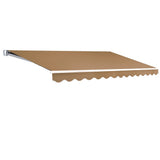 Awnings: Instahut Retractable Folding Arm Awning Manual Sunshade 4Mx2.5M Beige
