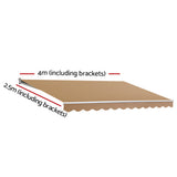 Awnings: Instahut Retractable Folding Arm Awning Manual Sunshade 4Mx2.5M Beige