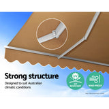 Awnings: Instahut Retractable Folding Arm Awning Manual Sunshade 4Mx2.5M Beige