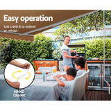 Awnings: Instahut Retractable Folding Arm Awning Manual Sunshade 4Mx2.5M Beige