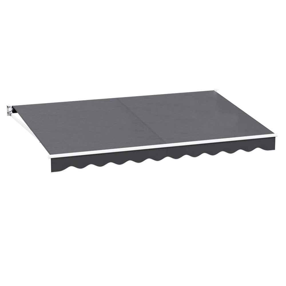 Awnings: Instahut Retractable Folding Arm Awning Manual Sunshade 4Mx2.5M Grey
