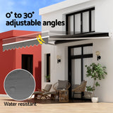 Awnings: Instahut Retractable Folding Arm Awning Manual Sunshade 4Mx2.5M Grey