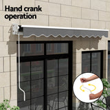 Awnings: Instahut Retractable Folding Arm Awning Manual Sunshade 4Mx2.5M Grey