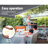 Awnings: Instahut Retractable Folding Arm Awning Manual Sunshade 4Mx2.5M Pearl Grey