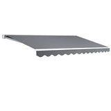 Awnings: Instahut Retractable Folding Arm Awning Manual Sunshade 4Mx2.5M Pearl Grey