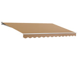 Awnings: Instahut Retractable Folding Arm Awning Manual Sunshade 4Mx3M Beige