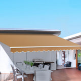 Awnings: Instahut Retractable Folding Arm Awning Manual Sunshade 4Mx3M Beige