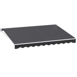 Awnings: Instahut Retractable Folding Arm Awning Manual Sunshade 4Mx3M Grey